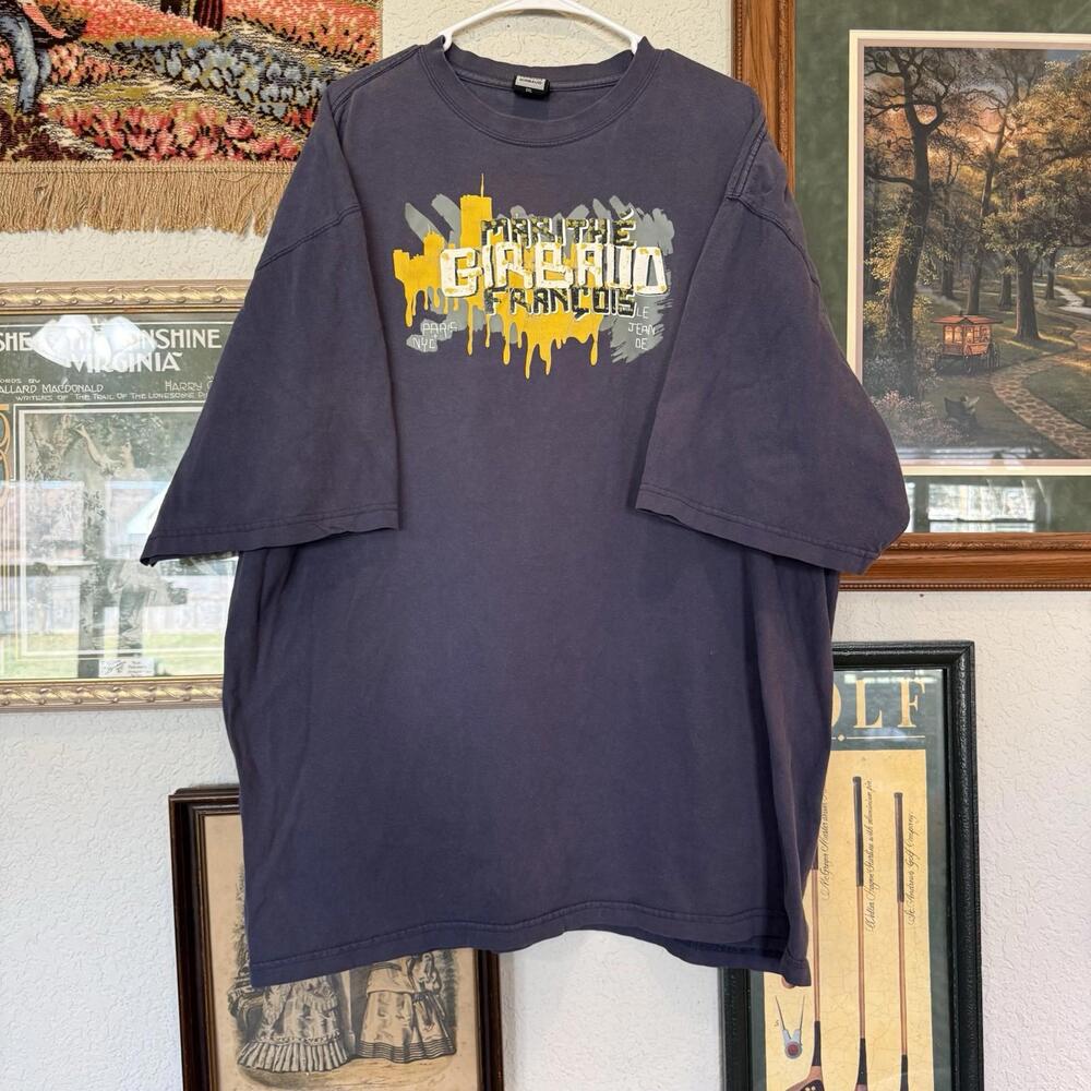 Vintage 90s RARE Marithe Francois Girbaud T-Shirt Mens 3XL Blue‎ NYC Designer